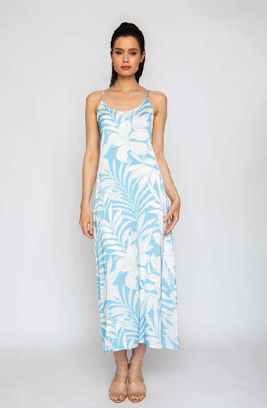 Blue Hawaii Long Chemise Soft Pleated Maxi