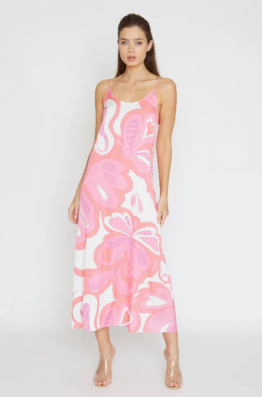 Pink Martini Long Chemise Cozy Maxi Dress