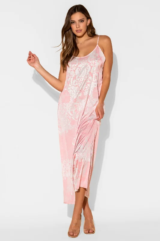 Romantique Pink Long Chemise Summer Maxi Skirt