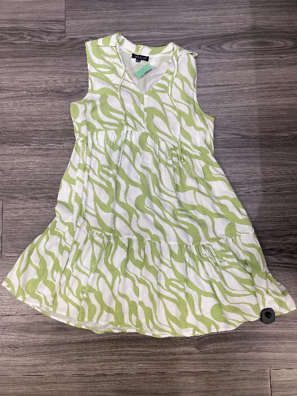 Dress Casual Midi By Rachel Zoe In Green & White, Size: L Printed Midi Outfit